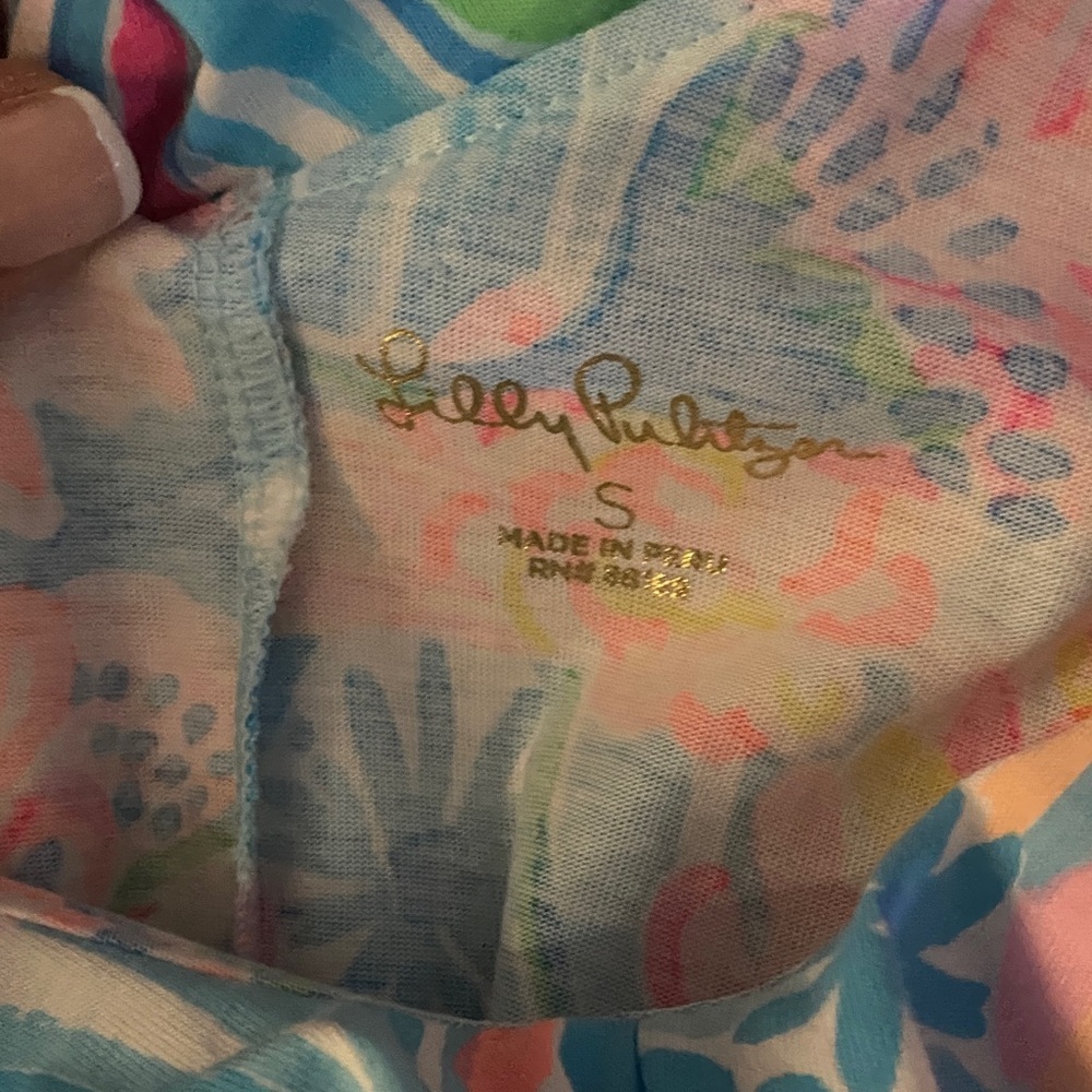 Lilly Pulitzer Ruffle-Neck Mini Dress in Coral, Aqua & Pink - Picture 8 of 10